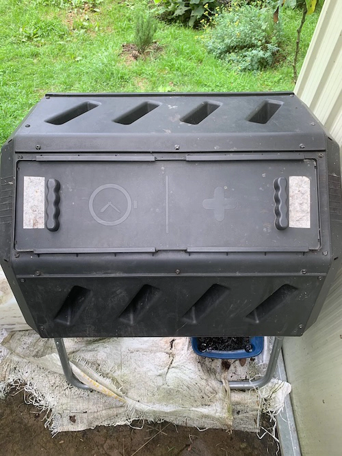 Our tumble composting bin.